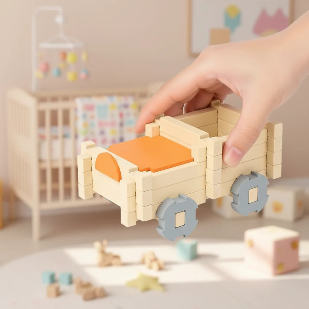 Kids Toys Montessori Wooden Building Blocks