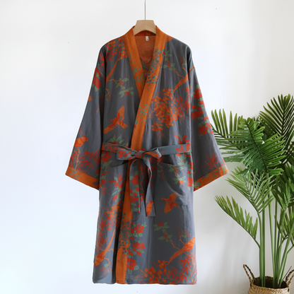 Bathrobe Waffle Lightweight Retro Style
