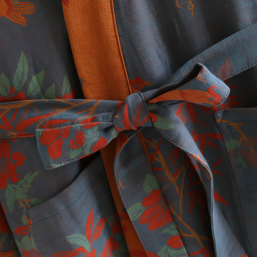 Bathrobe Waffle Lightweight Retro Style
