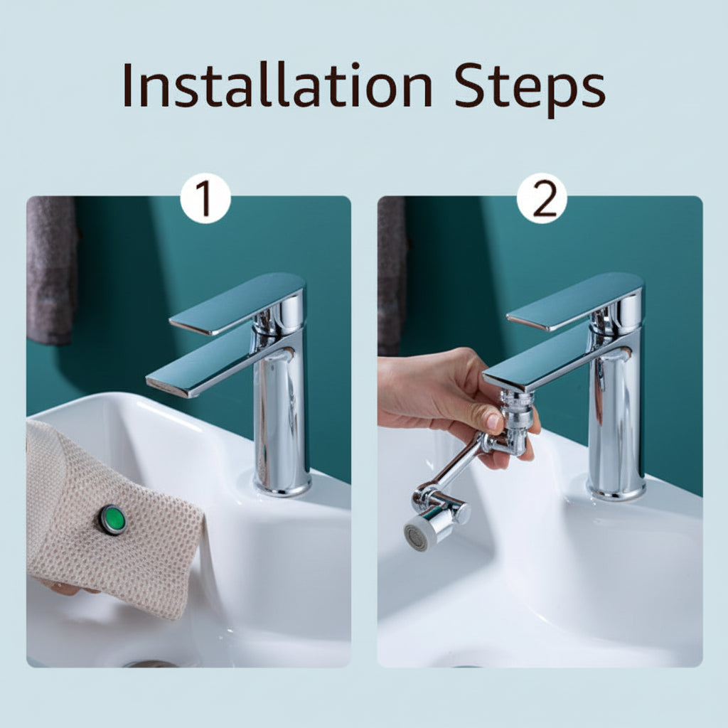 Faucet Extender Rotating Splash Filter