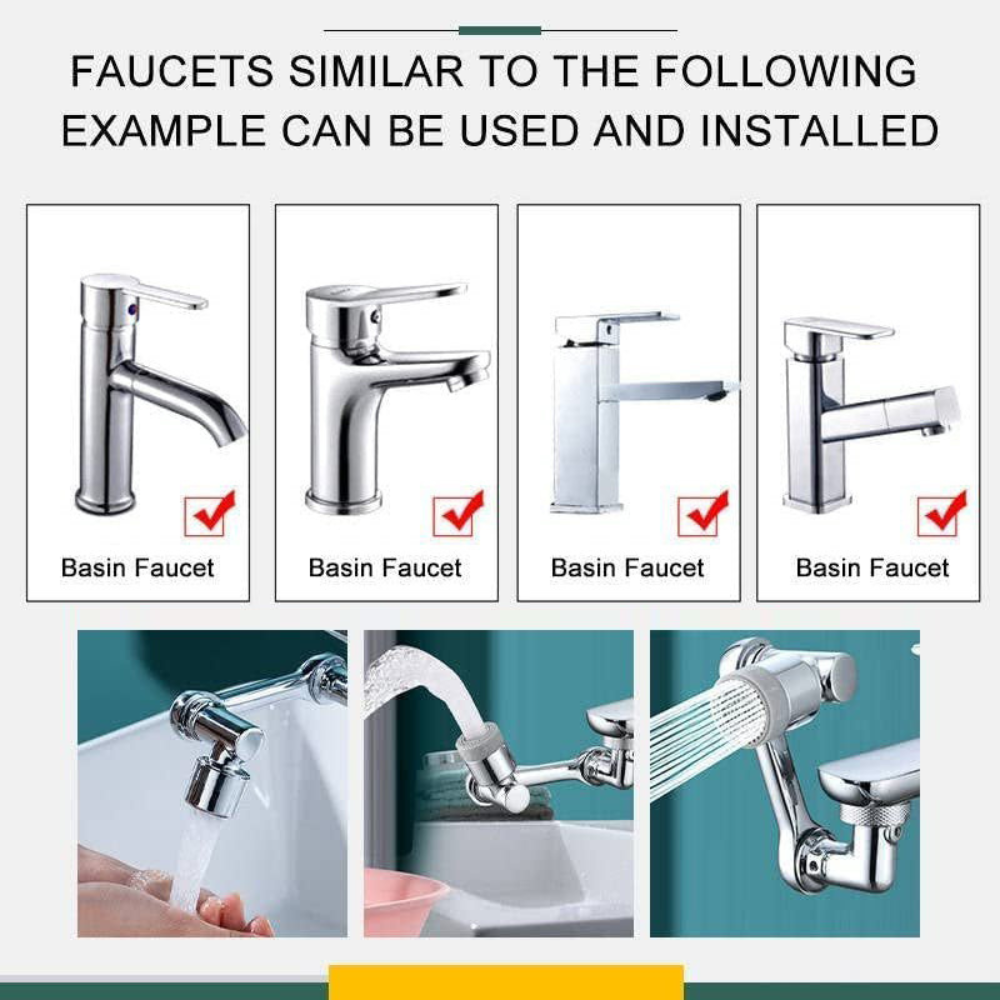 Faucet Extender Rotating Splash Filter