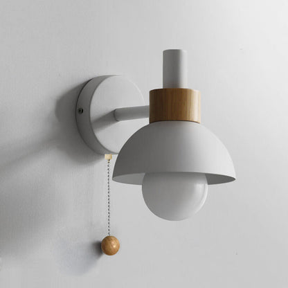 Nordic Wood Accent Wall Lamp Minimalist Pull
