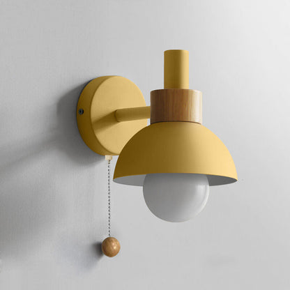 Nordic Wood Accent Wall Lamp Minimalist Pull