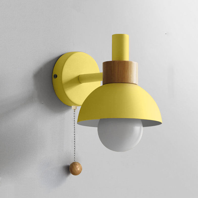 Nordic Wood Accent Wall Lamp Minimalist Pull
