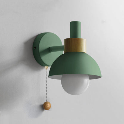 Nordic Wood Accent Wall Lamp Minimalist Pull