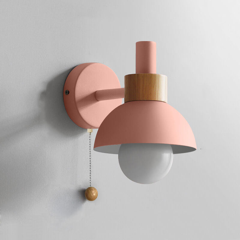 Nordic Wood Accent Wall Lamp Minimalist Pull