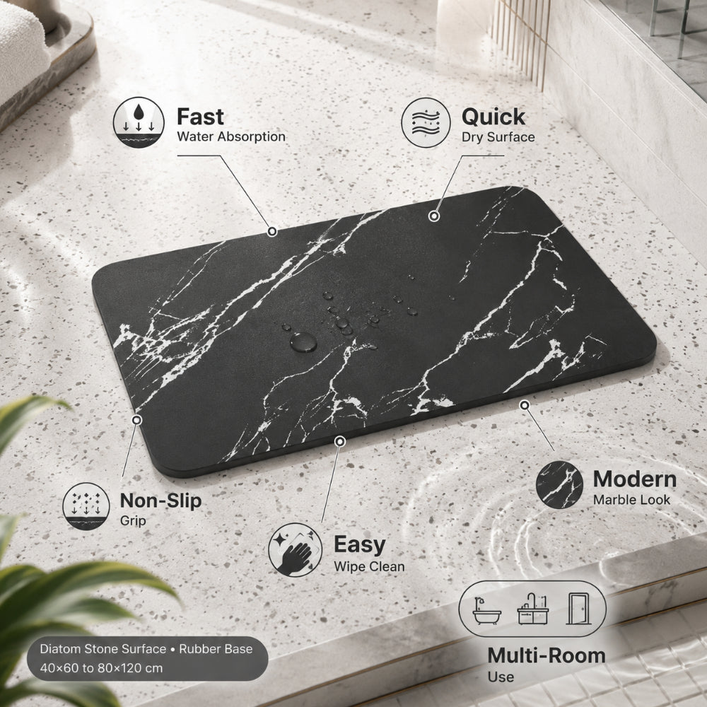 Bathroom Mat Quick Dry Diatom Stone Non