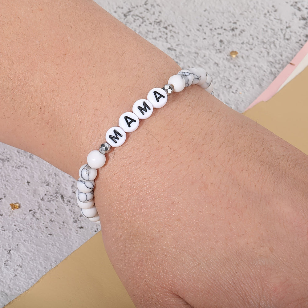 Beaded Bracelet Mothers Day Gift Name Letter