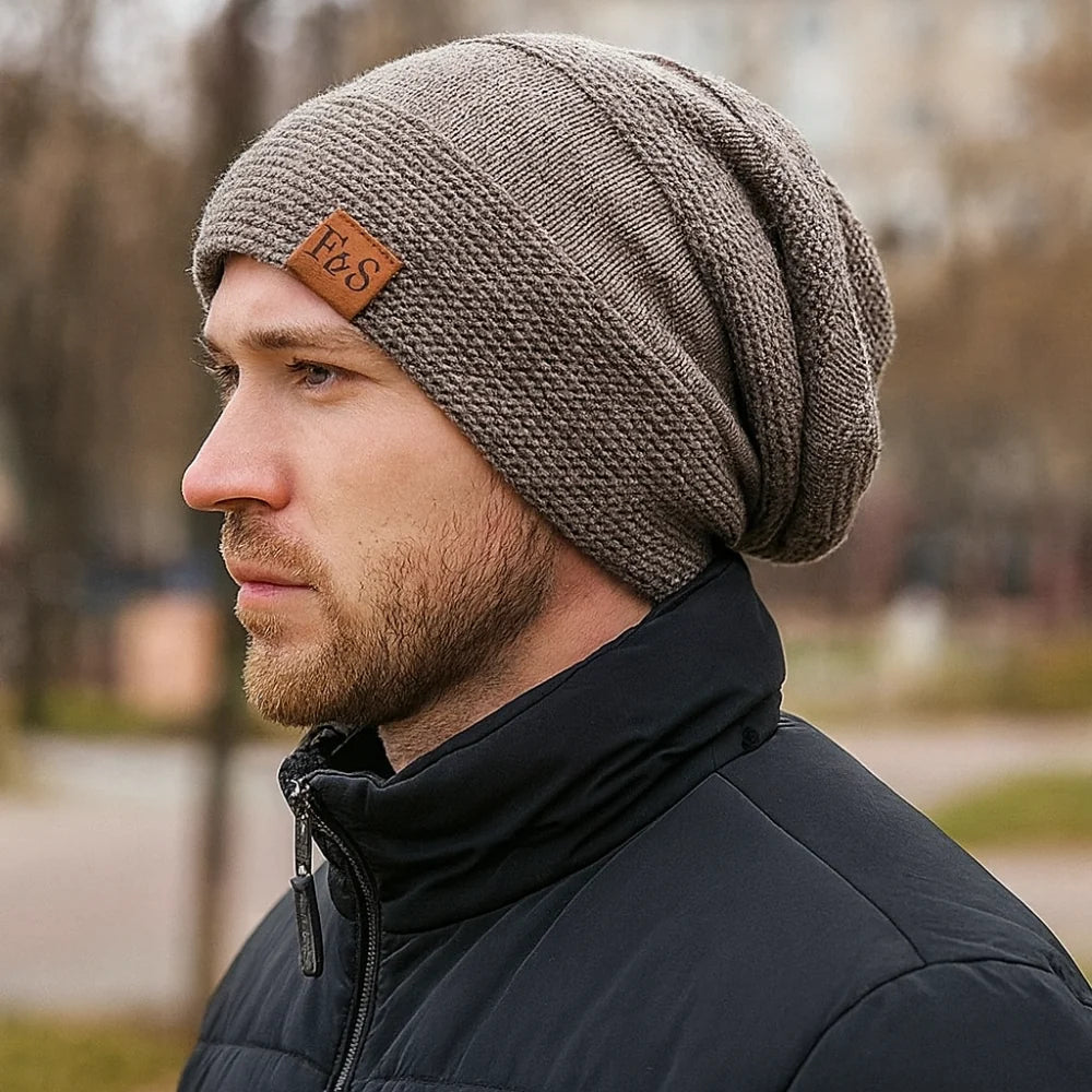 Beanie Winter Hat Knit Acrylic Lined Slouch