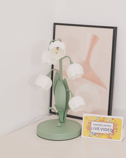 Bell Orchid Table Lamp Elegant Floral Indoor