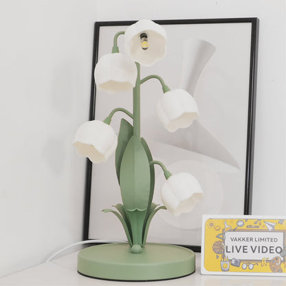Bell Orchid Table Lamp Elegant Floral Indoor