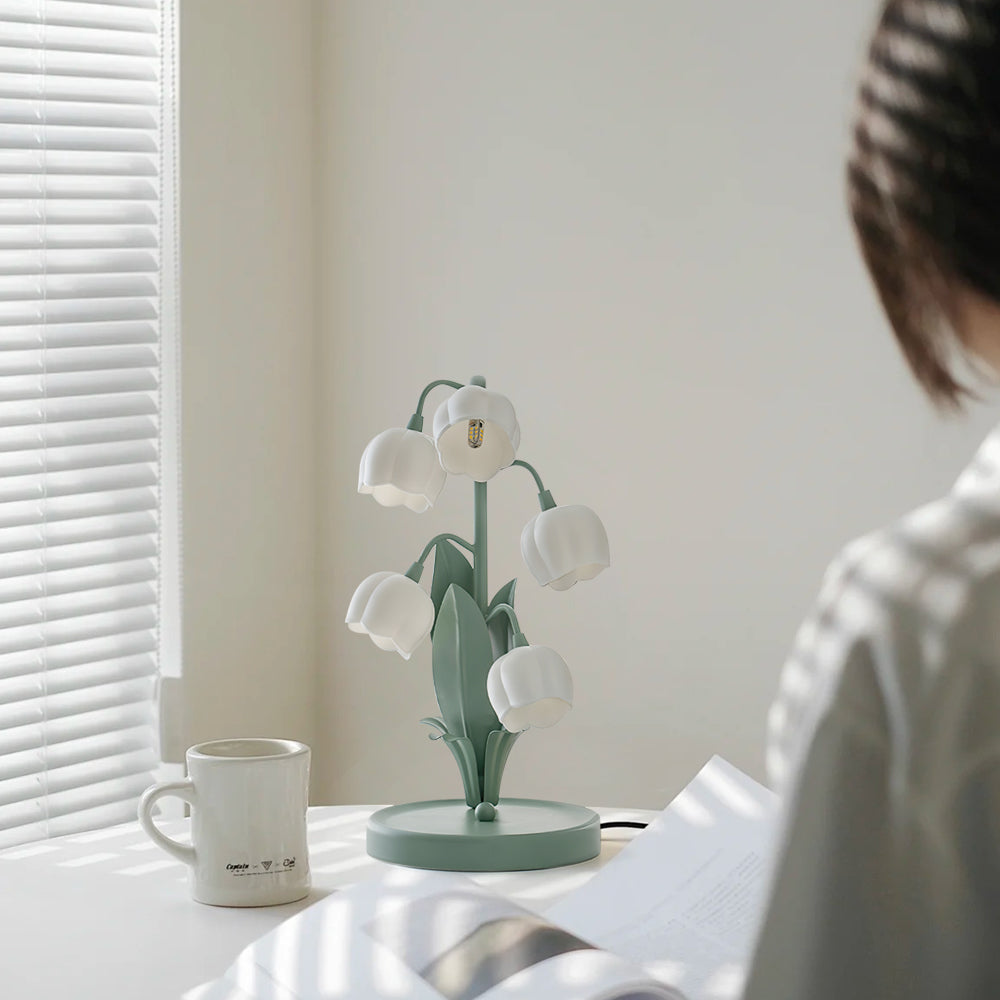 Bell Orchid Table Lamp Elegant Floral Indoor