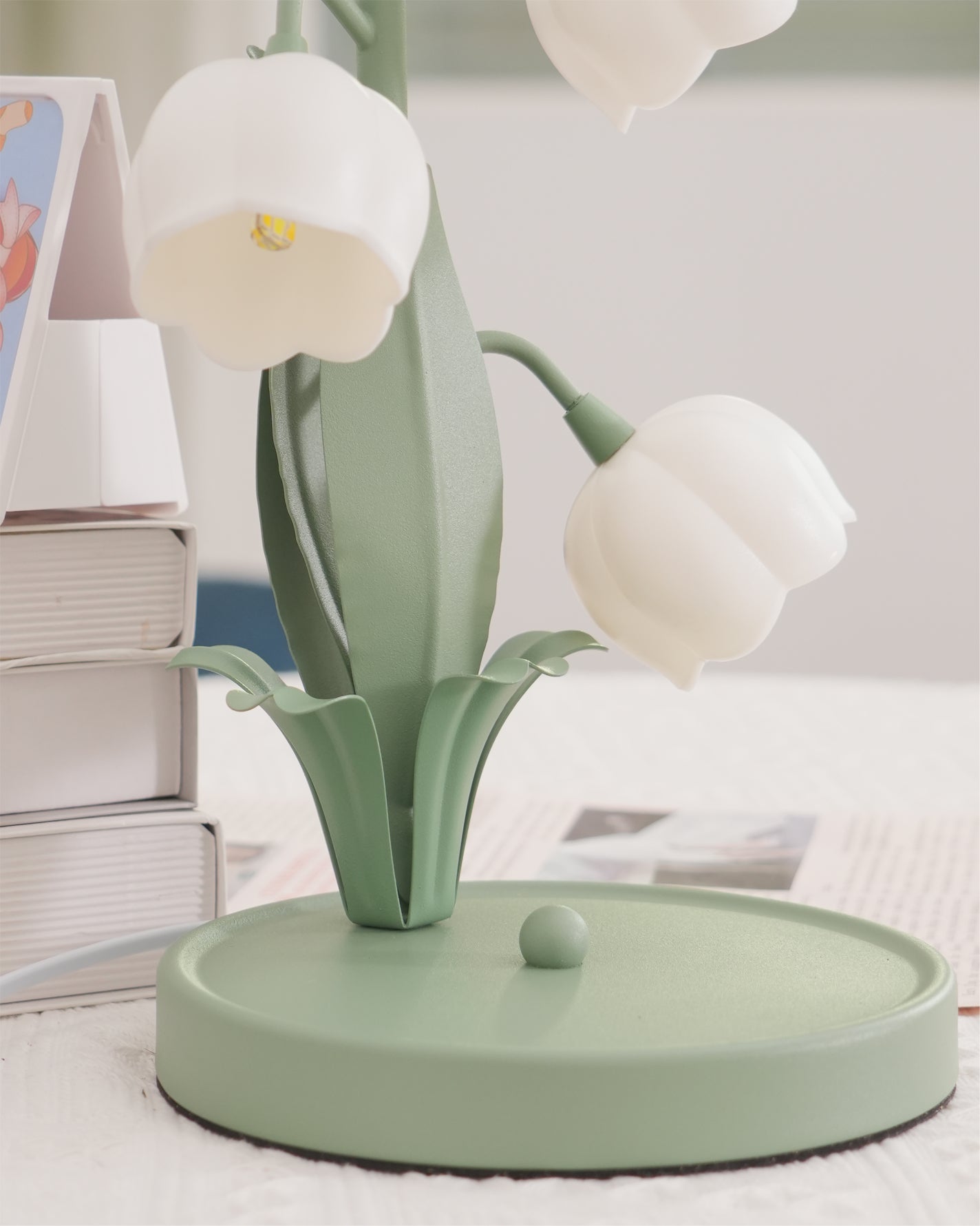 Bell Orchid Table Lamp Elegant Floral Indoor