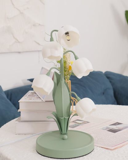 Bell Orchid Table Lamp Elegant Floral Indoor