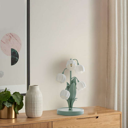 Bell Orchid Table Lamp Elegant Floral Indoor