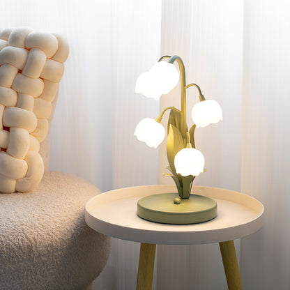 Bell Orchid Table Lamp Elegant Floral Indoor