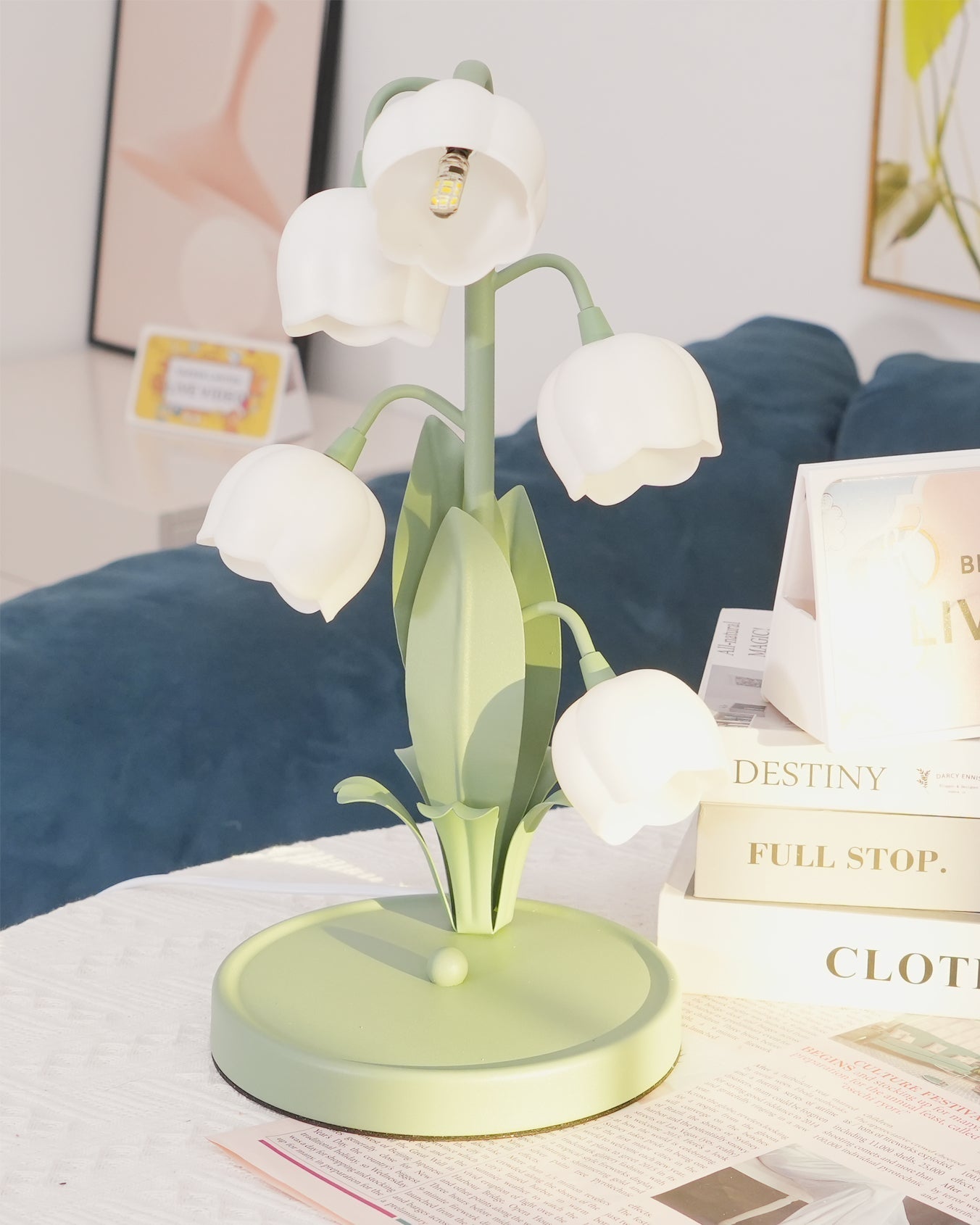 Bell Orchid Table Lamp Elegant Floral Indoor