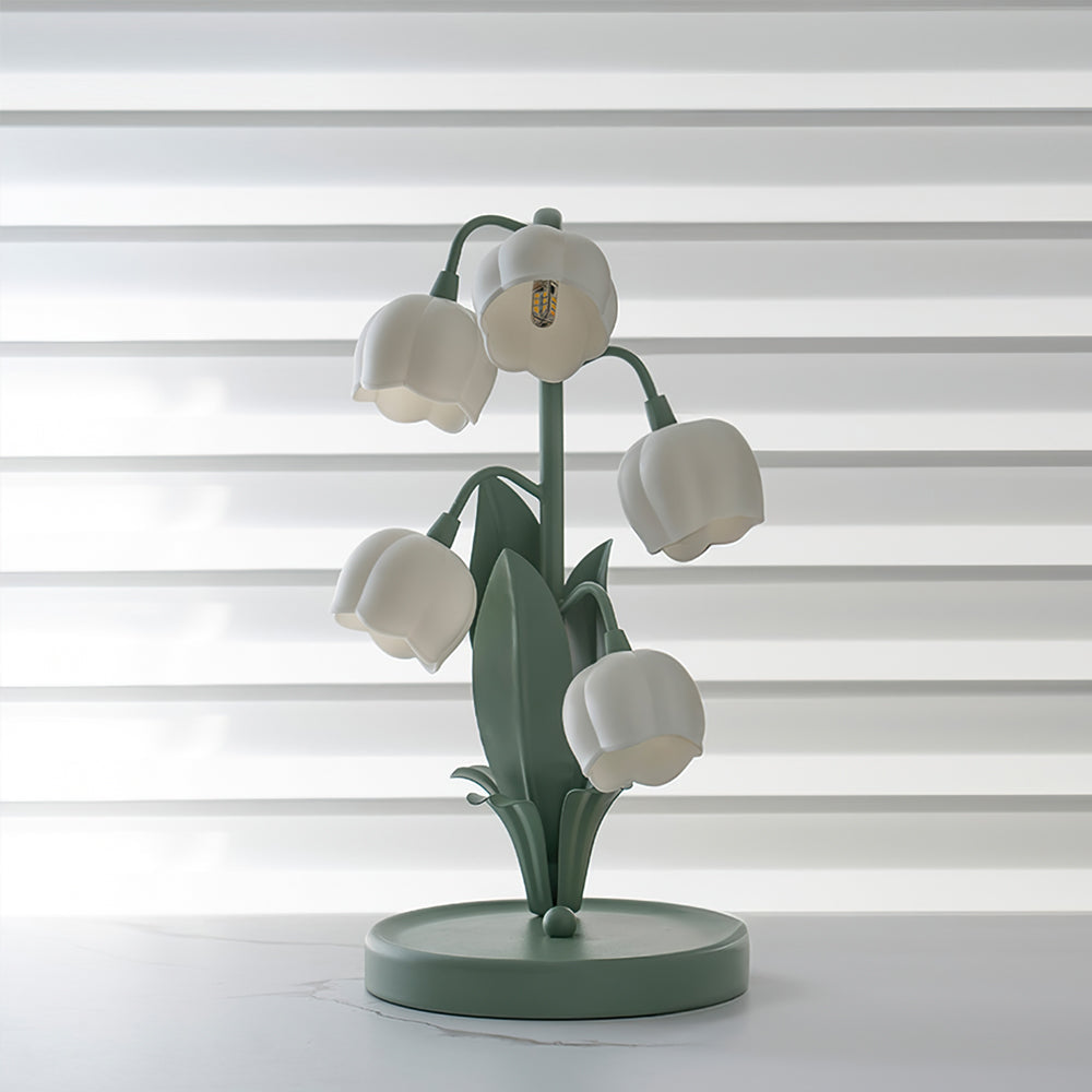 Bell Orchid Table Lamp Elegant Floral Indoor