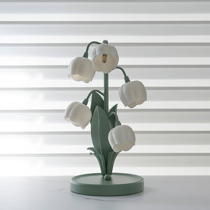Bell Orchid Table Lamp Elegant Floral Indoor