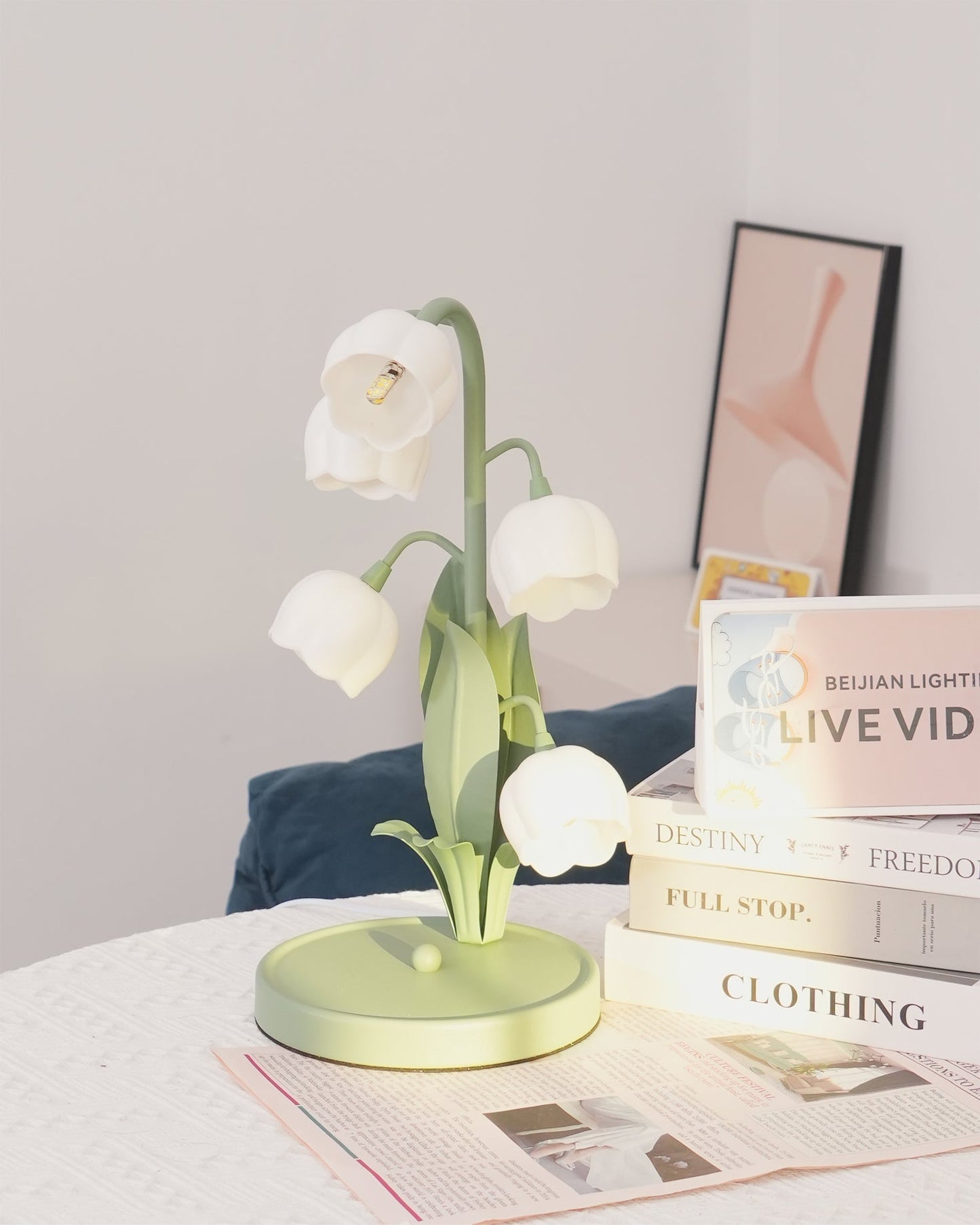 Bell Orchid Table Lamp Elegant Floral Indoor