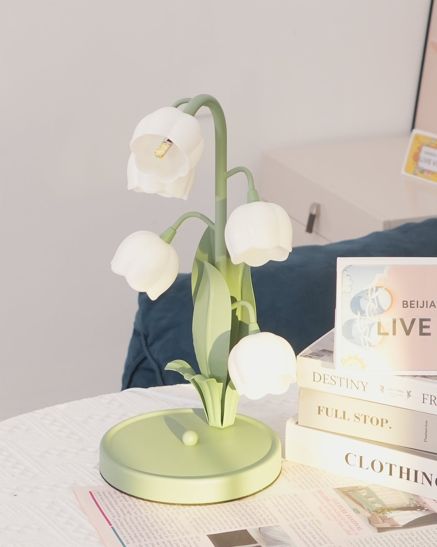 Bell Orchid Table Lamp Elegant Floral Indoor