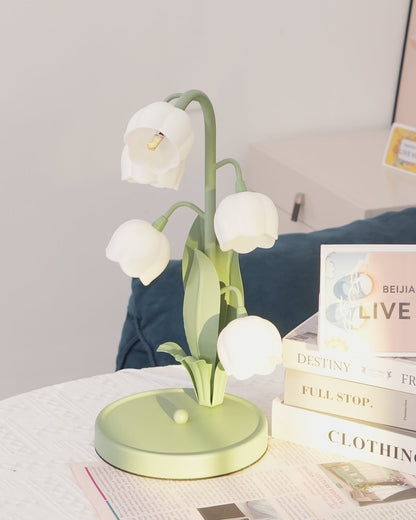 Bell Orchid Table Lamp Elegant Floral Indoor