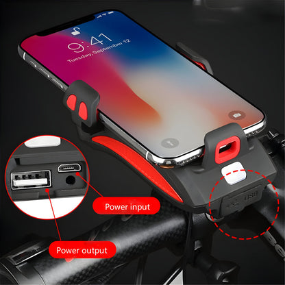 Bike Light Phone Mount Powerbank Horn Combo
