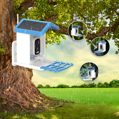 Bird Feeder Camera Outdoor Solar Roof Smart