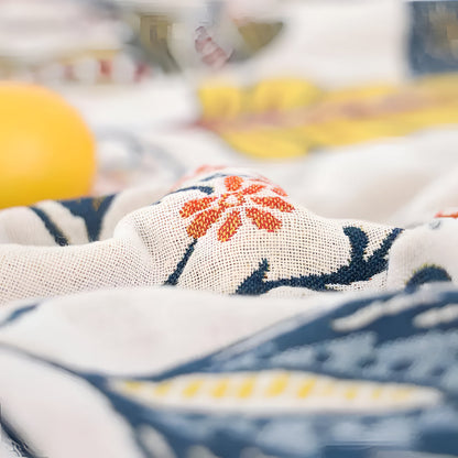 Blanket Throw Floral Reversible Tassel