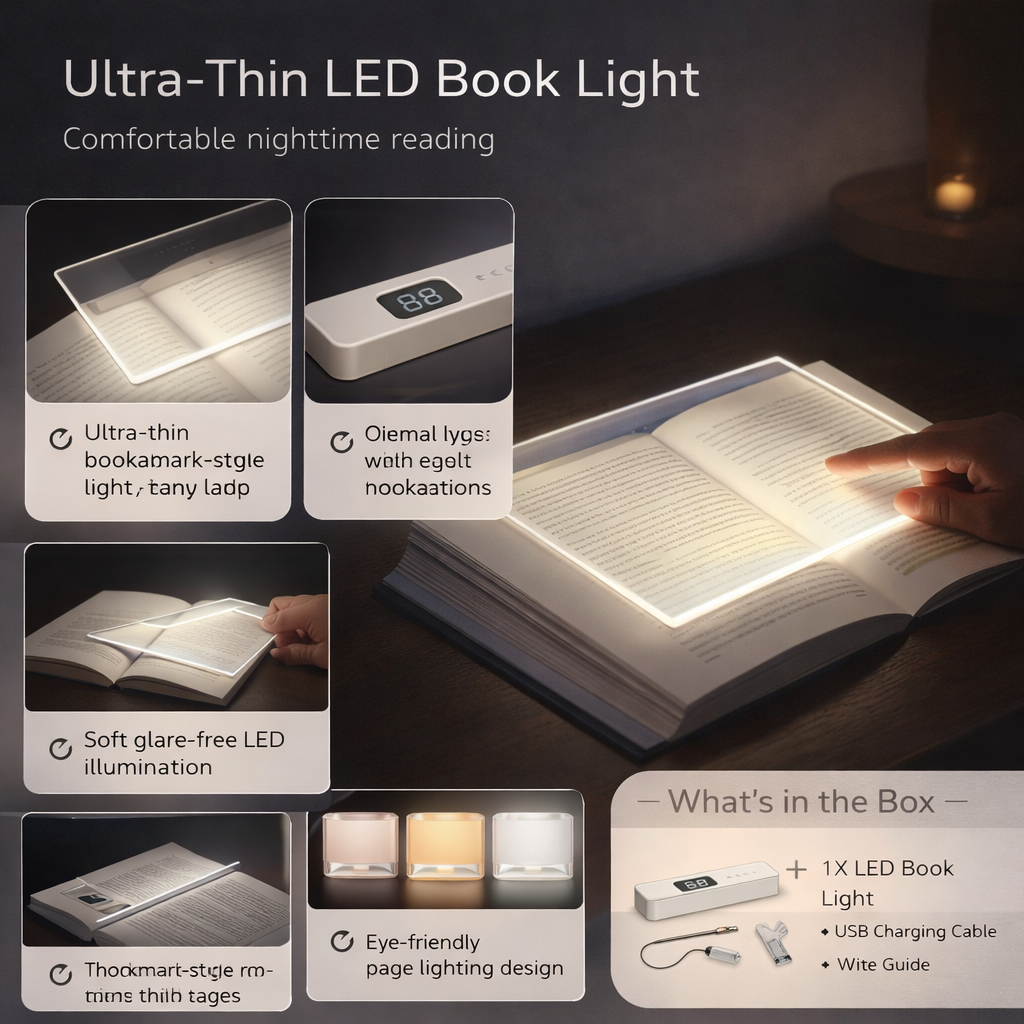 Book Light LED Reading Lamp Ultra Thin