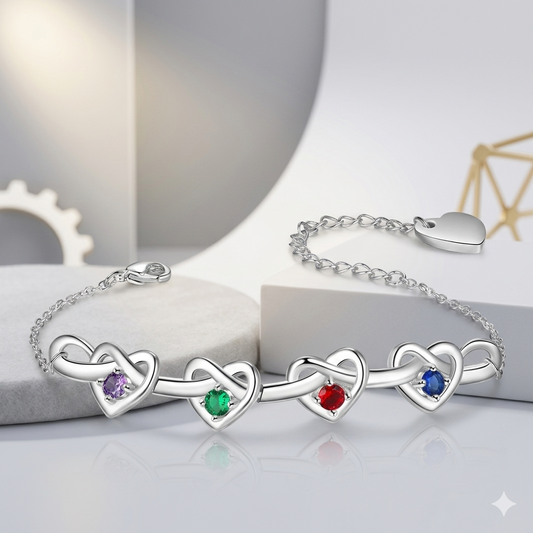 Bracelet Mothers Day Birthstone Heart