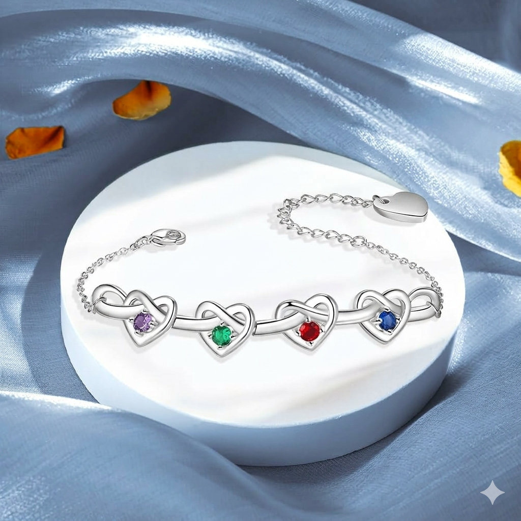 Bracelet Mothers Day Birthstone Heart
