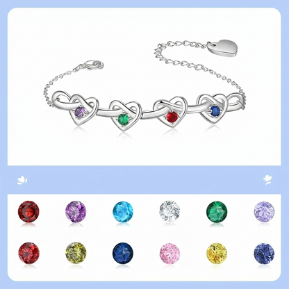 Bracelet Mothers Day Birthstone Heart