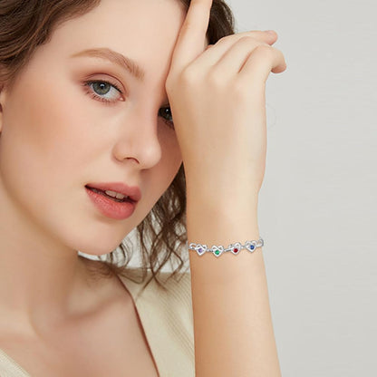 Bracelet Mothers Day Birthstone Heart