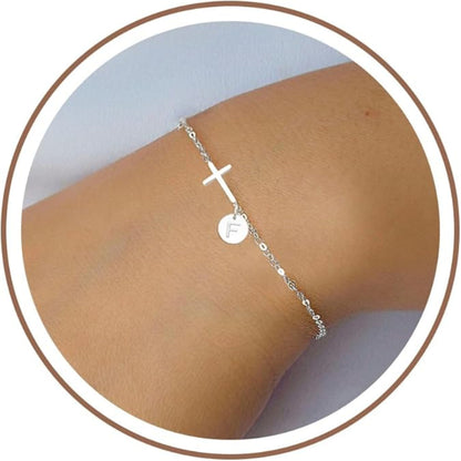 Bracelet Mothers Day Cross Initial