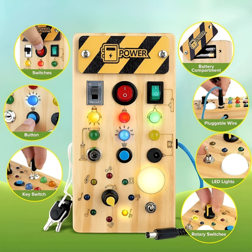 Busy Board Sensory Toy Wooden Activity Panel