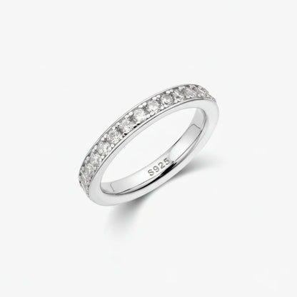 Silver Ring Sterling Band Bead Bright