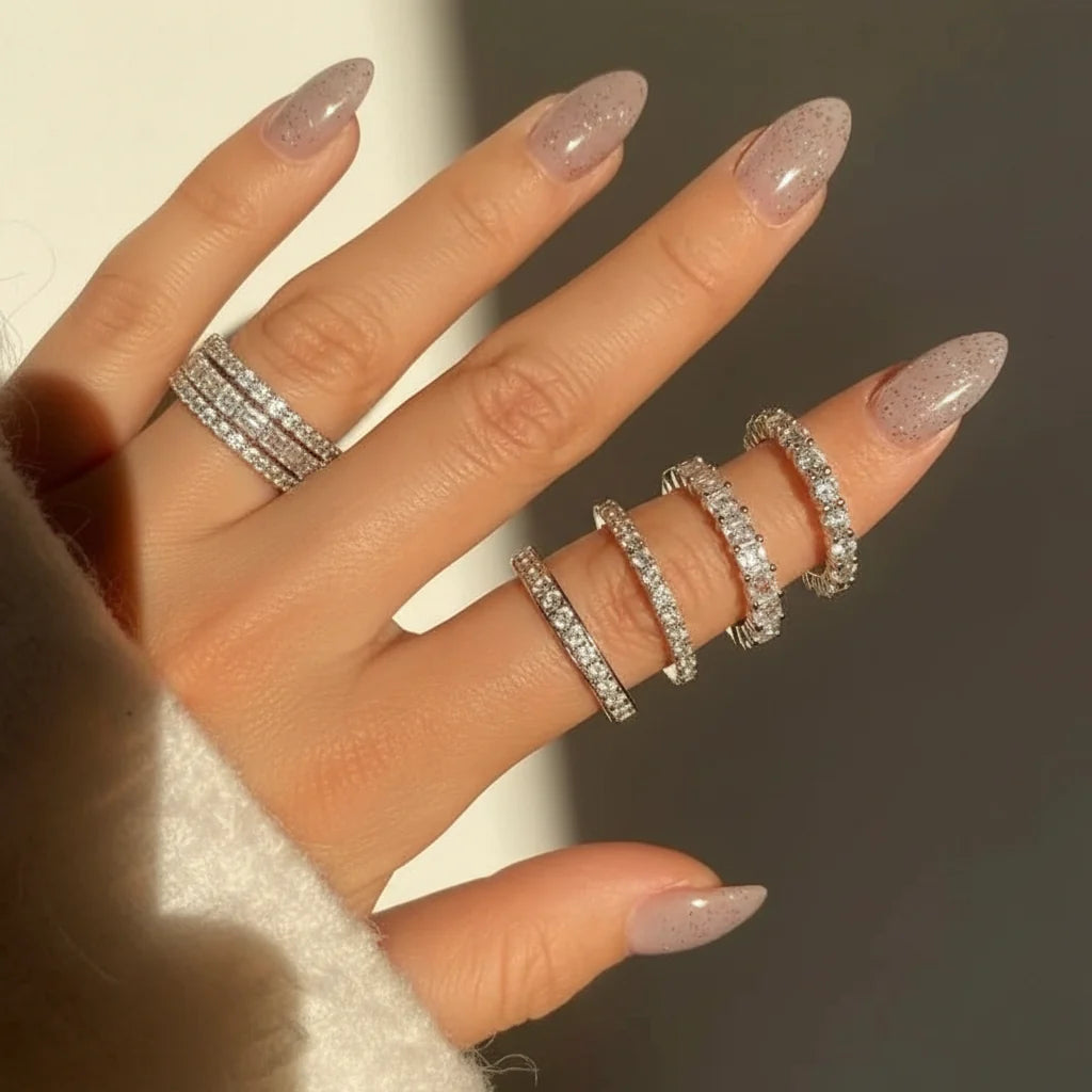 Silver Ring Sterling Band Bead Bright