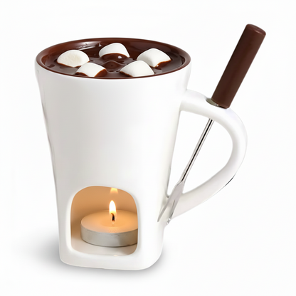 Fondue Set Ceramic Candle Heated Chocolate