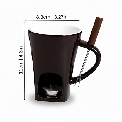 Fondue Set Ceramic Candle Heated Chocolate