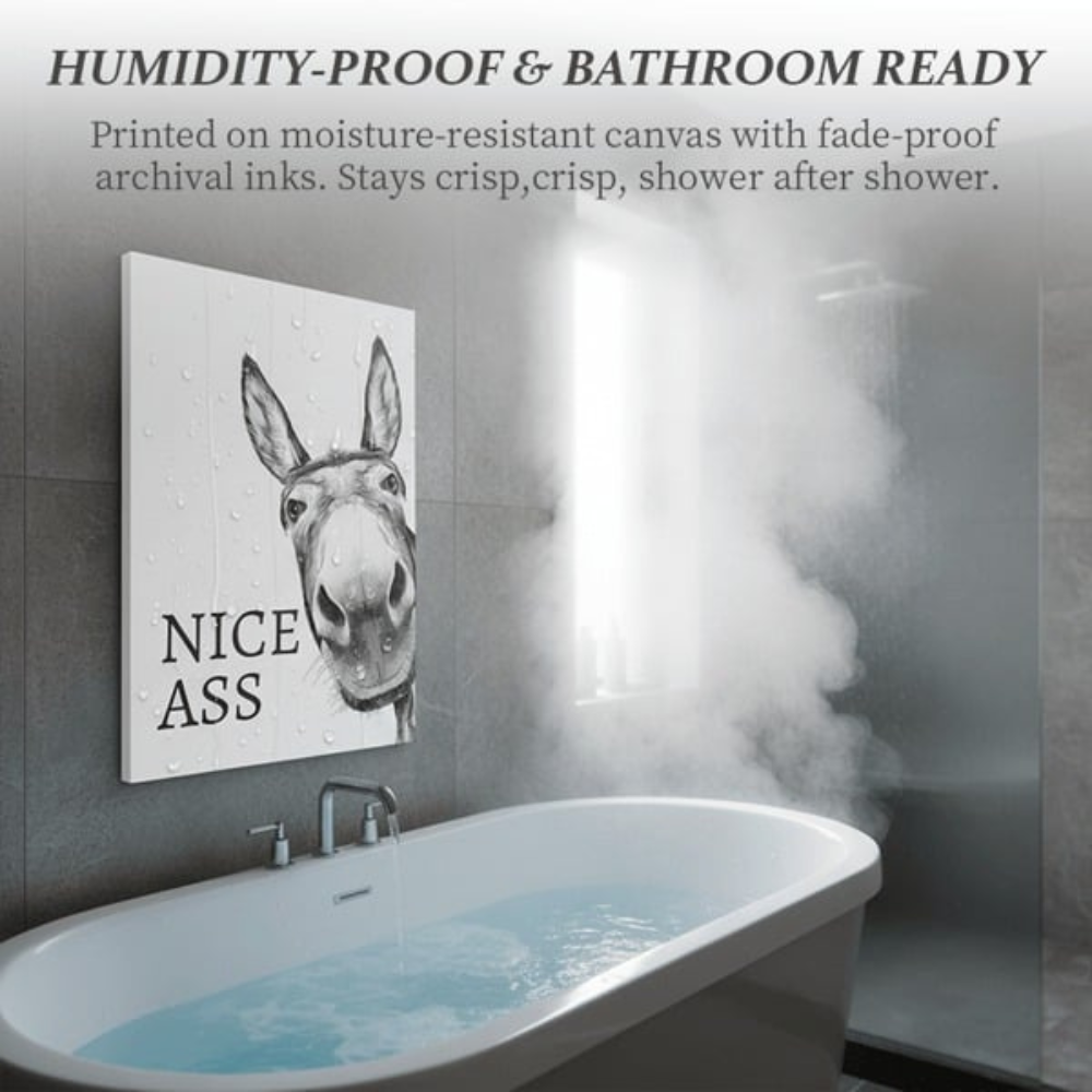 Wall Art Funny Bathroom Canvas Rustic