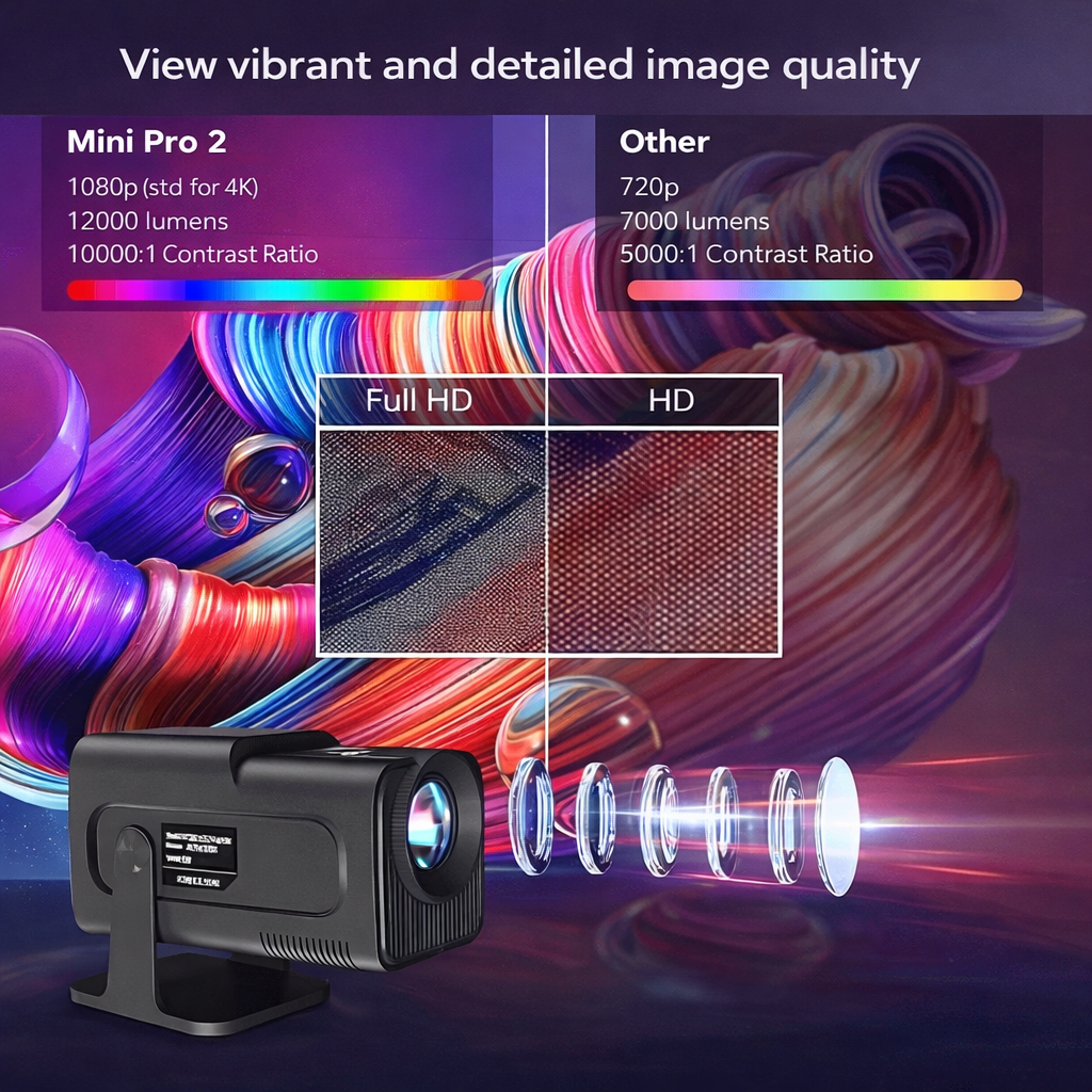 Mini Projector Smart 4K Portable Home