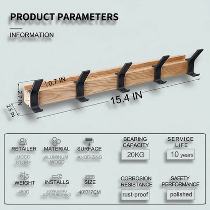 Wall Coat Rack Scandinavian Wood Hook