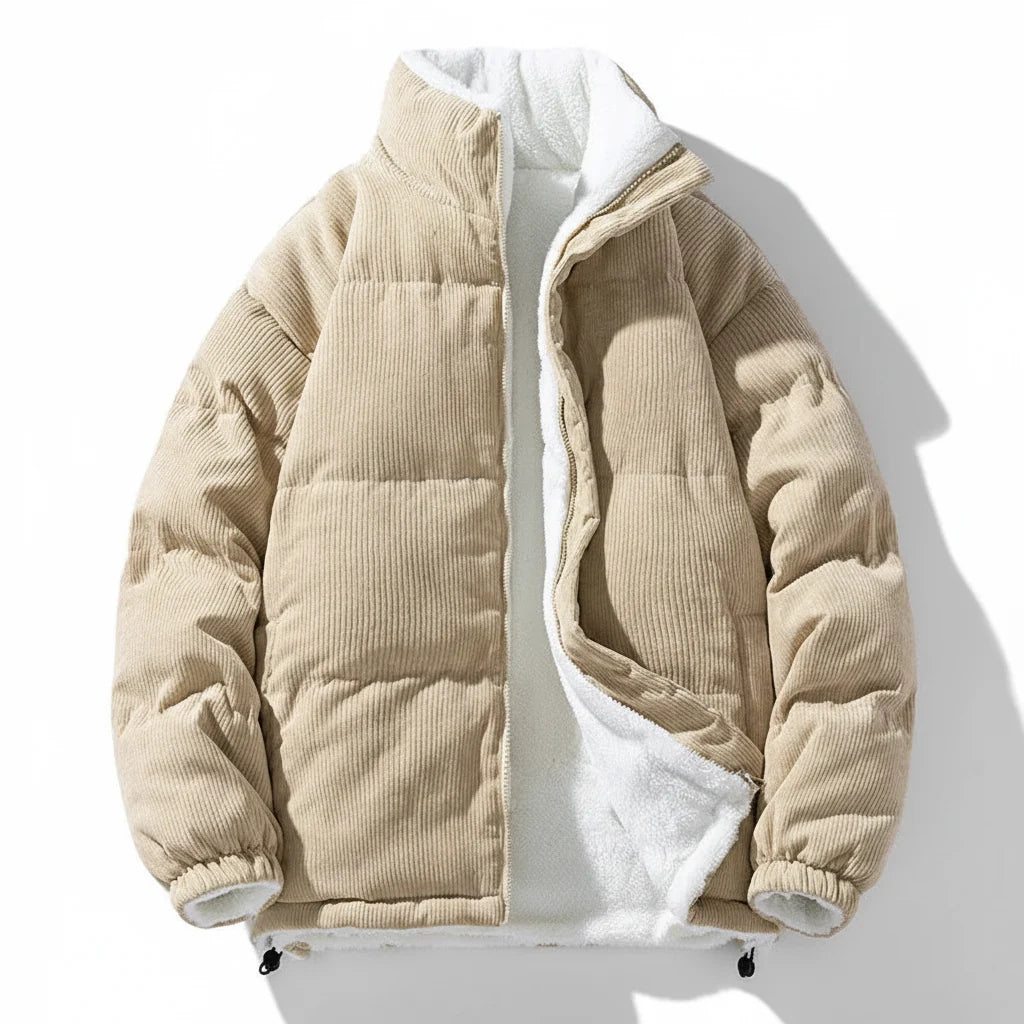 Jacket Corduroy Warm Lined Zip Up Winter