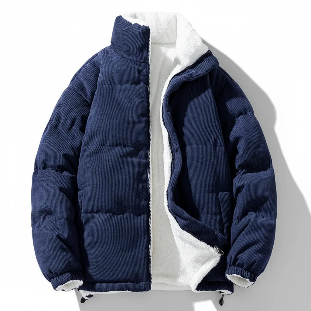 Jacket Corduroy Warm Lined Zip Up Winter