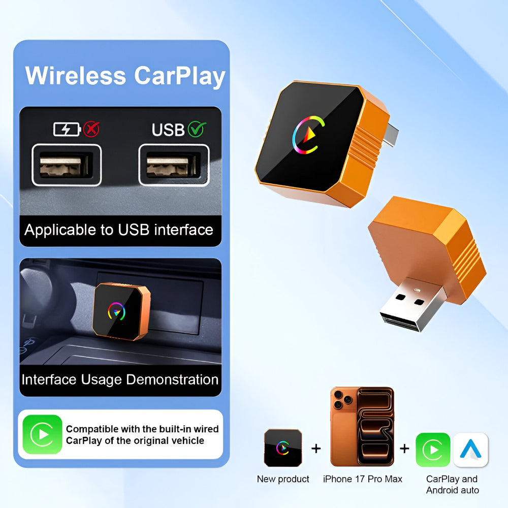 Carplay Adapter Wireless Mini USB Auto