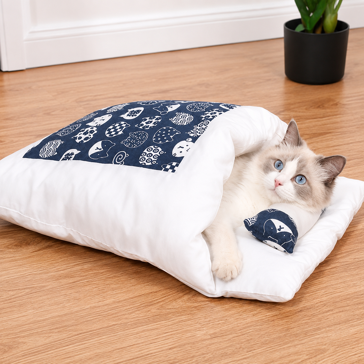 Cat Bed Pet Sleeping Bag Cozy Cave