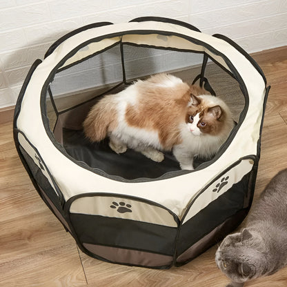 Cat Playpen Foldable Mesh Portable Pet Tent