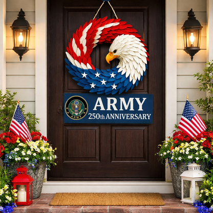 Wall Art Veterans Eagle Wreath Boxwood