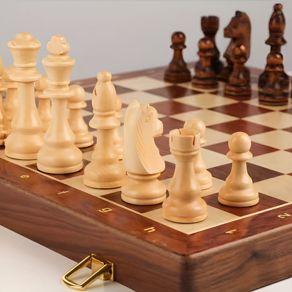 Chess Set Wooden Board Classic Game Pieces